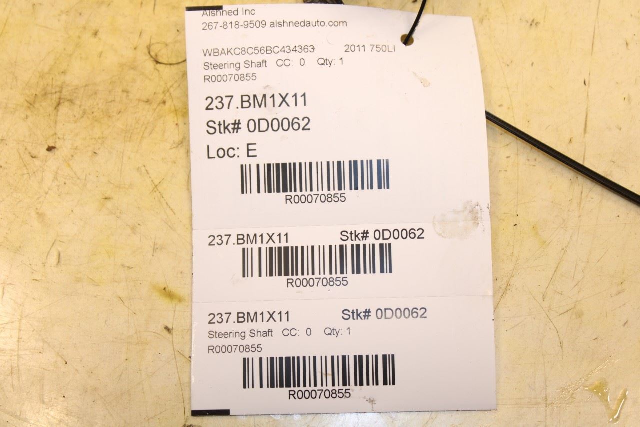 10-15 BMW 750Li xDrive 4.4L AWD Steering Column Shaft Swivel U-Joint 32306778136 - Alshned Auto Parts