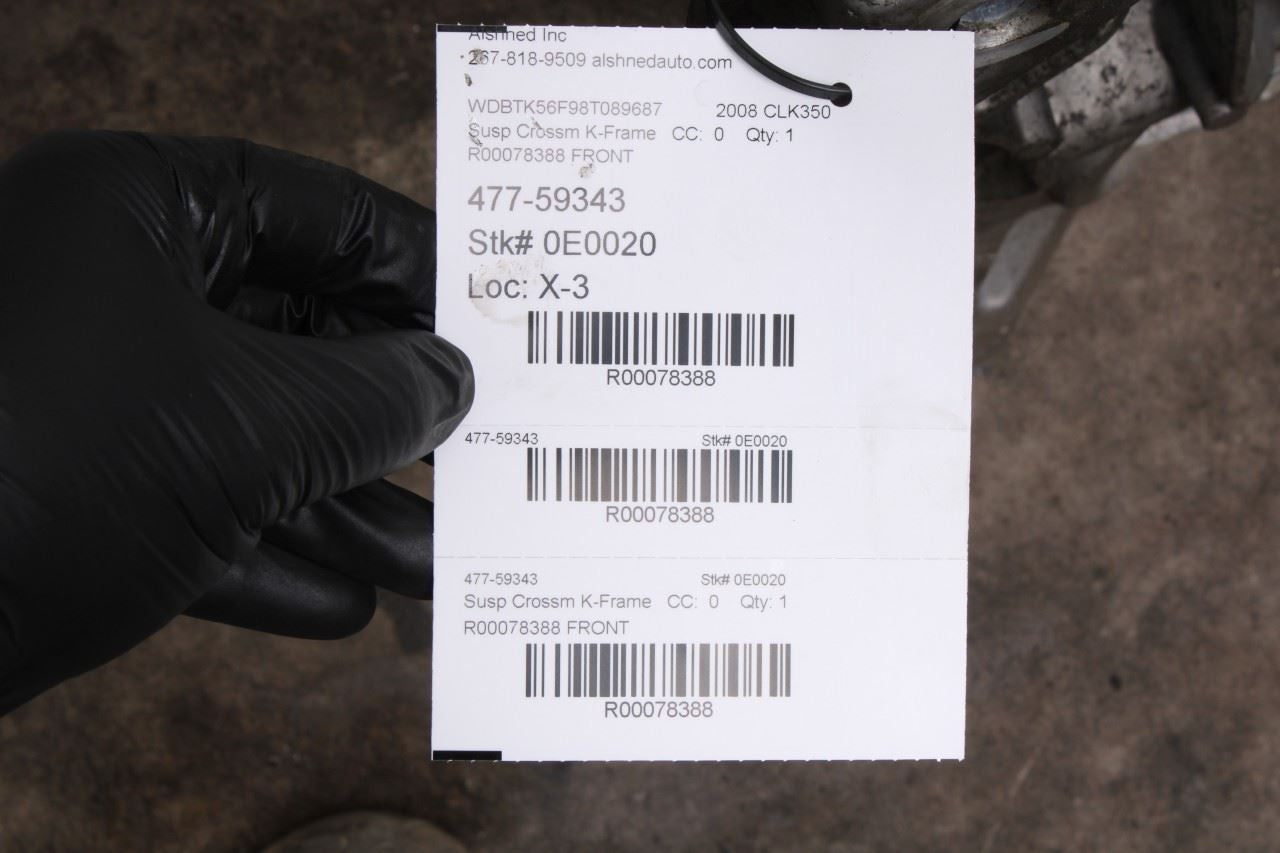 2006-2009 Mercedes-Benz CLK 350 RWD Front Crossmember Subframe 2036280657 OEM - Alshned Auto Parts