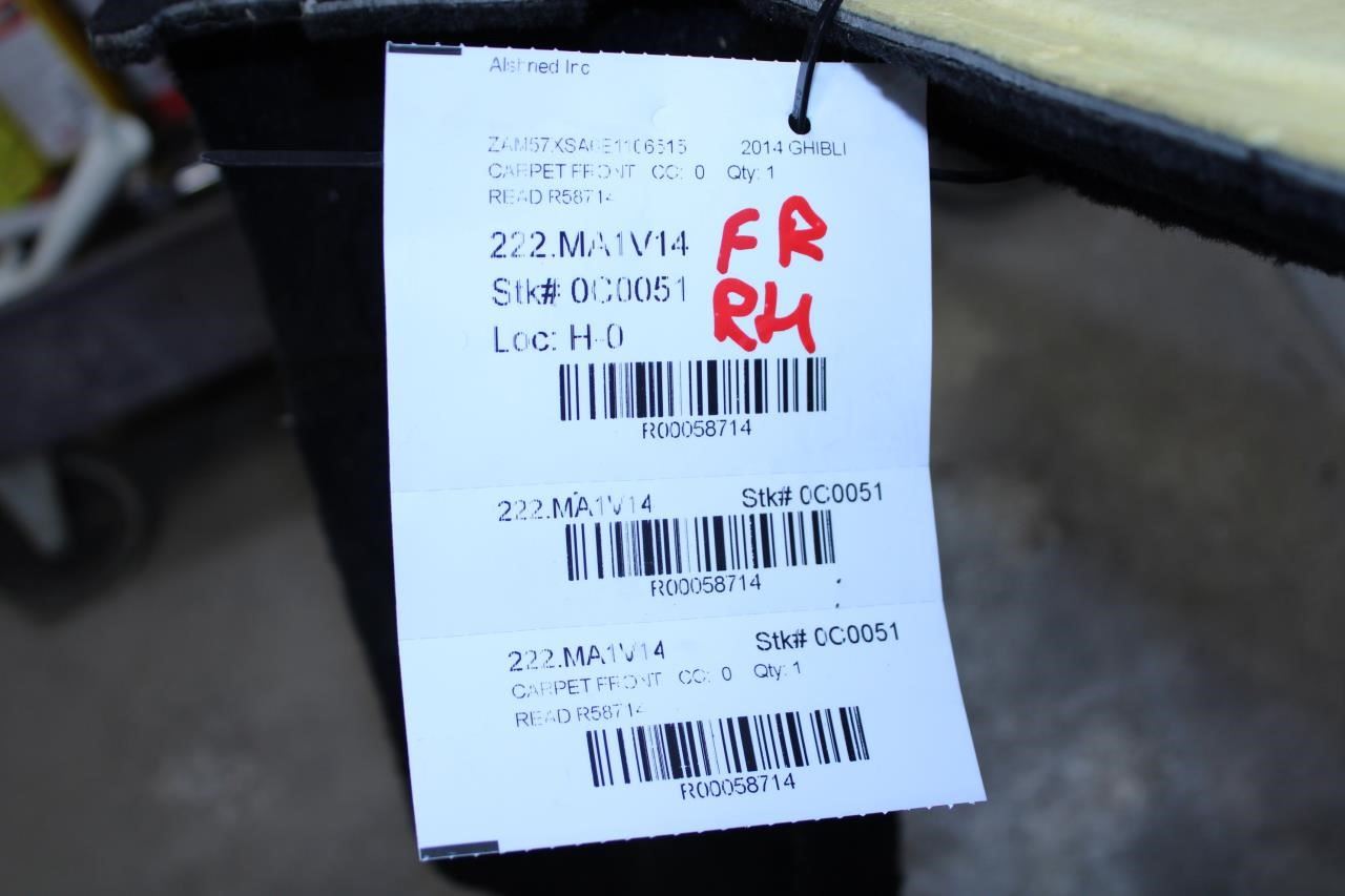 2014-2017 Maserati Ghibli RWD Front Right Side Floor Carpet Liner 673007628 OEM - Alshned Auto Parts