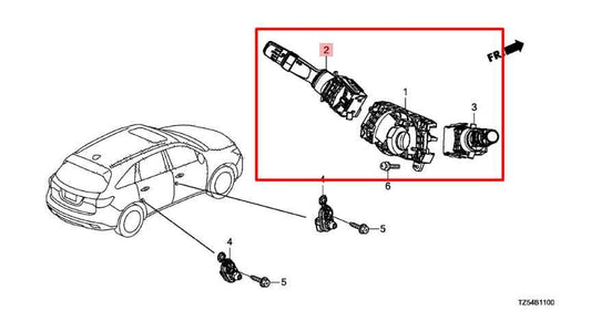 17-20 Acura MDX Advance 3.5L AWD Steering Column Light Turn Signal Wiper Switch - Alshned Auto Parts