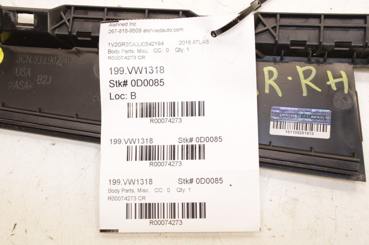 2018-25 Volkswagen Atlas S Rear Right Side Door B-Pillar Applique Molding *ReaD* - Alshned Auto Parts