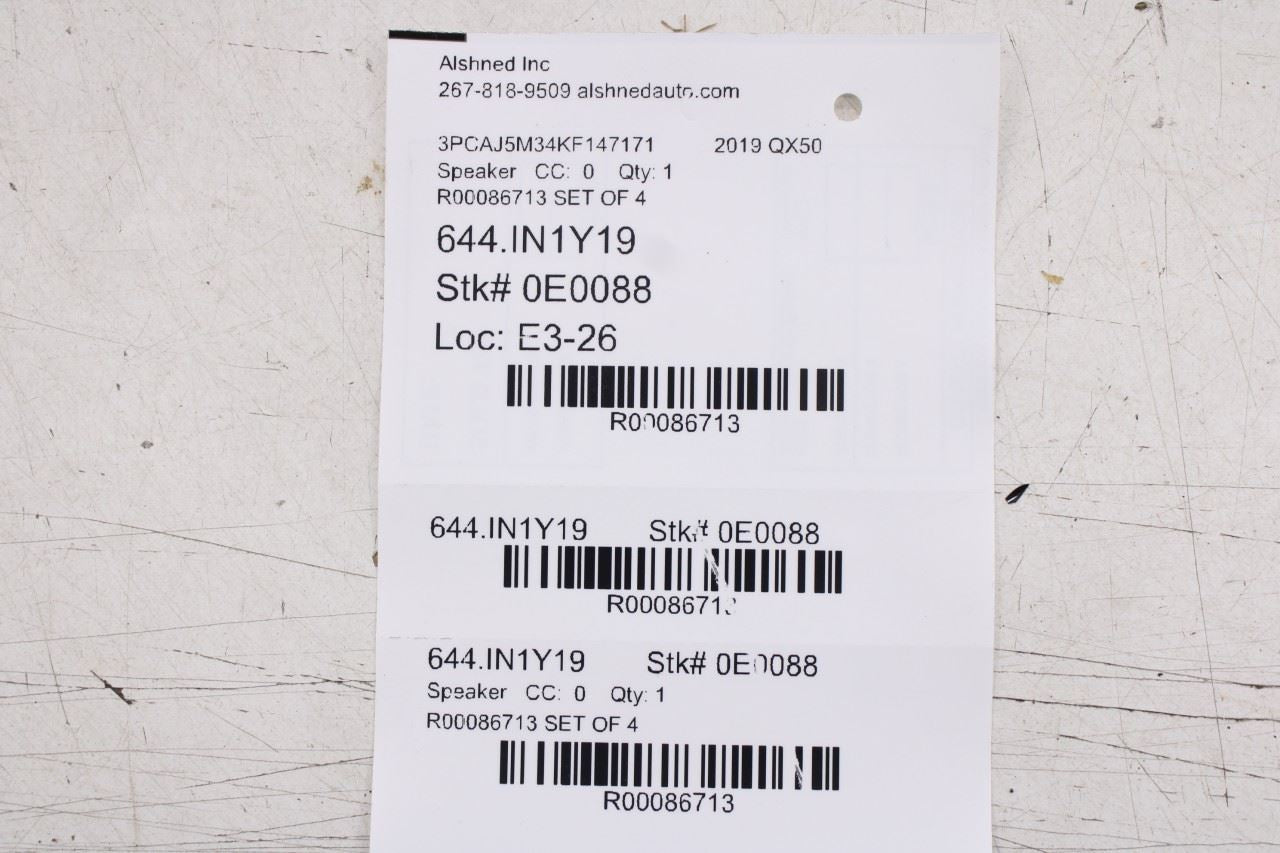2019-2025 Infiniti QX50 Essential Front and Rear RH and LH Door Speaker Set of 417