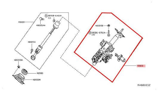 2013-2020 Nissan Pathfinder SV 3.5L AWD Steering Column Assembly 48810-3KA1B OEM - Alshned Auto Parts