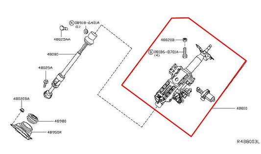 2017-2020 Infiniti QX60 3.5L AWD Steering Column Assembly 48810-3JA1D OEM - Alshned Auto Parts