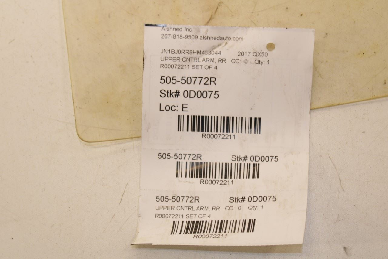 14-17 Infiniti QX50 AWD Rear Suspension RH Side Lower and Upper Control Arm Set - Alshned Auto Parts