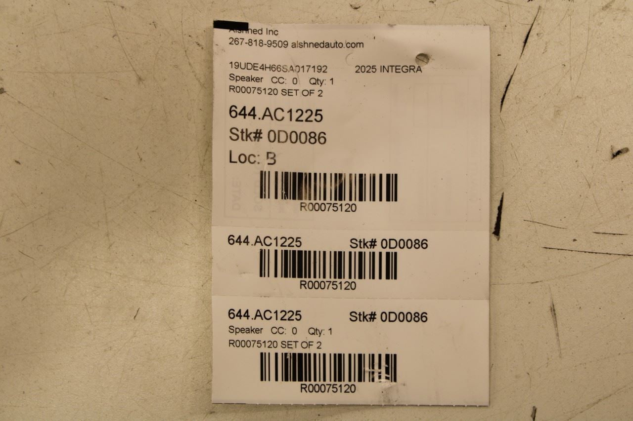 2023-2026 Acura Integra A-Spec Rear Left and Right Side Door Audio Speakers - Alshned Auto Parts