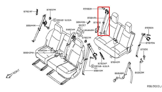 2014-20 Infiniti QX60 3.5L Rear Passenger Right Side 3rd Row Seat Belt Retractor - Alshned Auto Parts