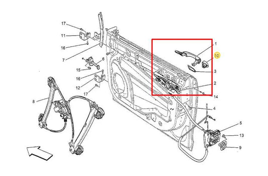 2014-2017 Maserati Ghibli Front Right Side Door Exterior Handle 670005438 OEM - Alshned Auto Parts