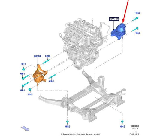 2020-2026 Ford Explorer Interceptor 3.0L AWD Left Engine Support Mount Bracket - Alshned Auto Parts