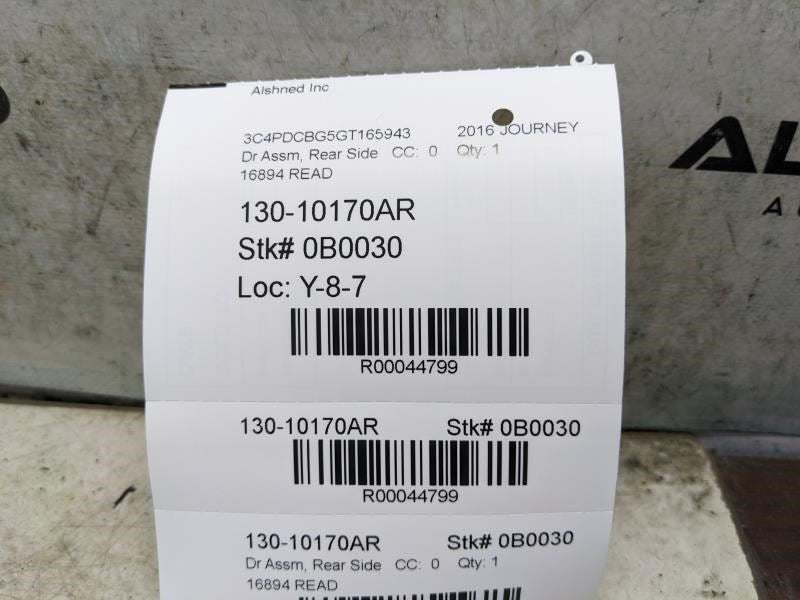 11-20 Dodge Journey Rear Right Passenger Door Shell Panel 68067472AC OEM *ReaD* - Alshned Auto Parts