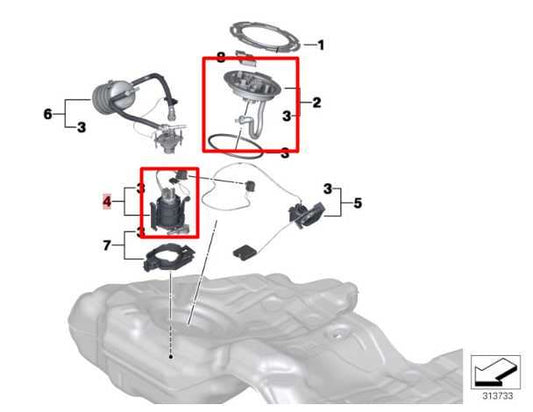 2010-2015 BMW 750i xDrive 4.4L AWD In-Tank Main Fuel Pump Sending Unit Assembly - Alshned Auto Parts