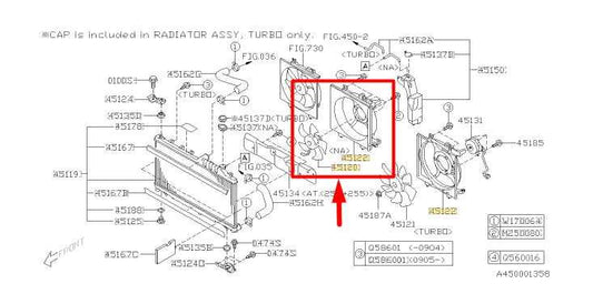2009-13 Subaru Forester 2.5L Left Radiator Cooling Fan Motor Assy 45122AG001 OEM - Alshned Auto Parts
