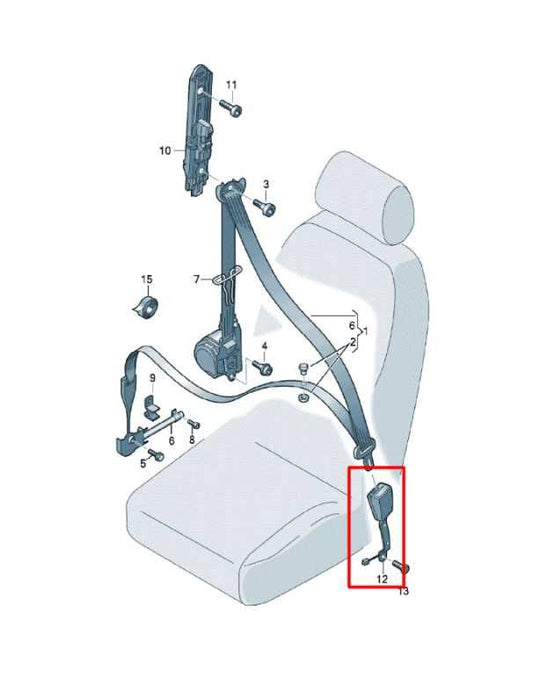 18-20 Volkswagen Atlas S 3.6L AWD Front Driver Left Side Seat Belt Buckle *ReaD* - Alshned Auto Parts