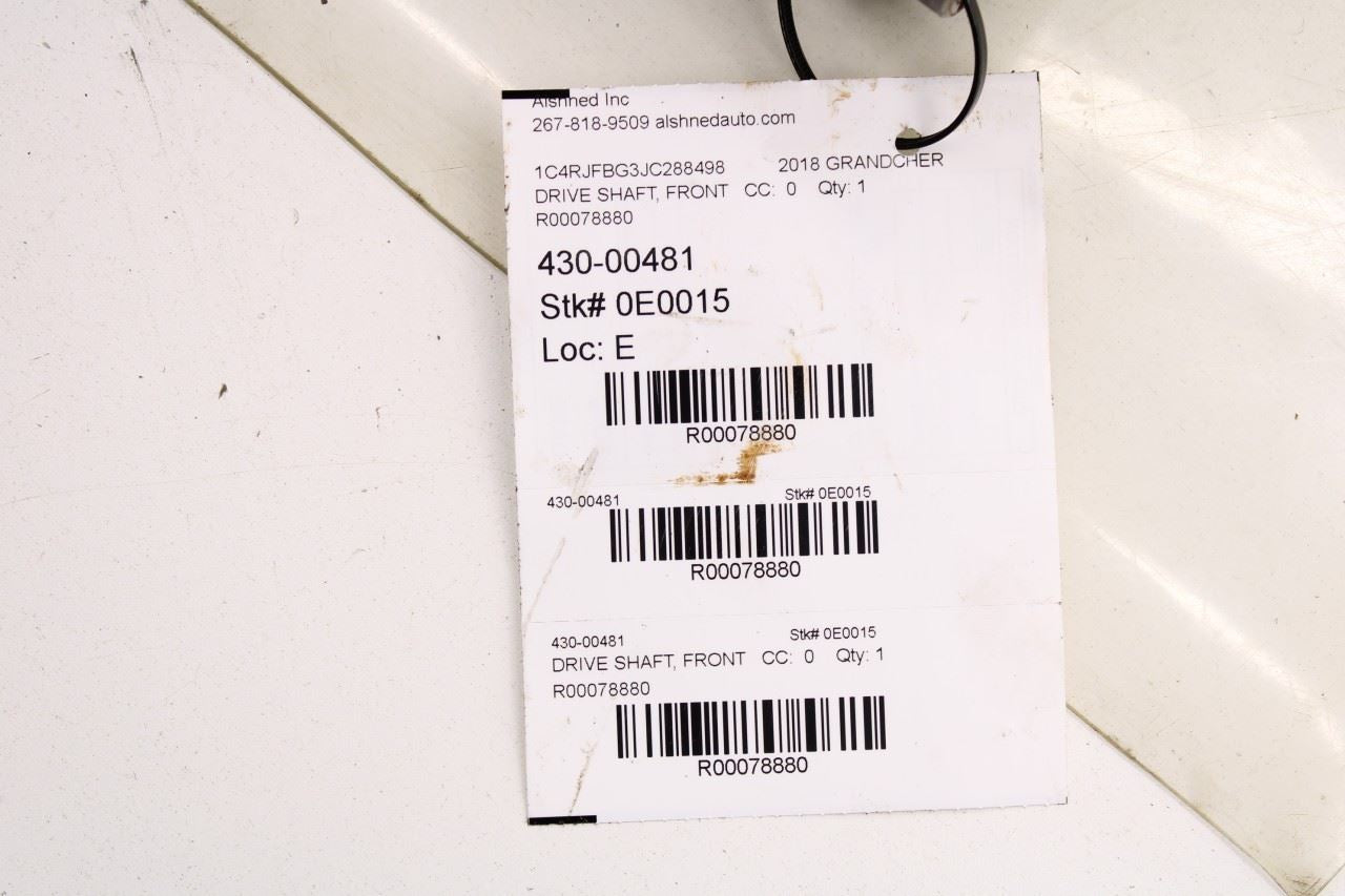 2012-2022 Jeep Grand Cherokee Limited 3.6L 4x4 Front Drive Shaft 52853641AD OEM - Alshned Auto Parts