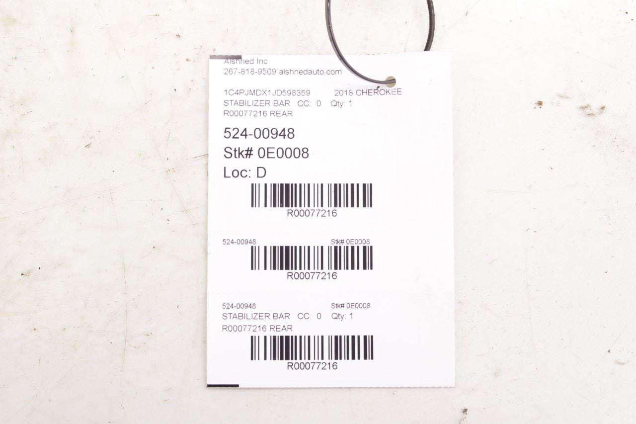 2014-2018 Jeep Cherokee Limited 3.2L 4x4 Rear Stabilizer Sway Bar 68157895AE OEM - Alshned Auto Parts
