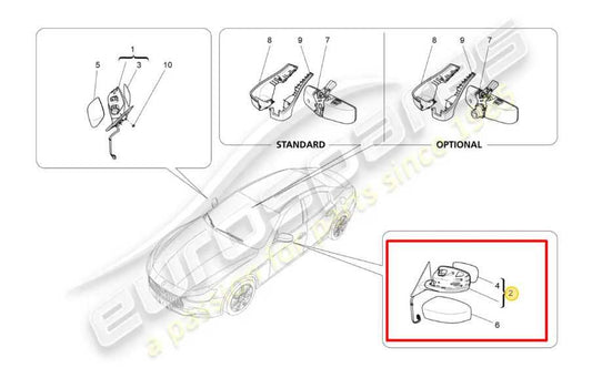 14-16 Maserati Ghibli S Q4 3.0L Driver Left Side Rear View Mirror 670041870 OEM - Alshned Auto Parts