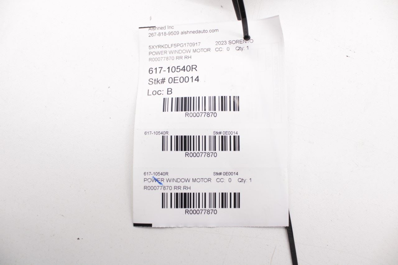 2021-2024 Kia Sorento X-Line SX Prestige Rear Right Door Power Window Motor OEM - Alshned Auto Parts
