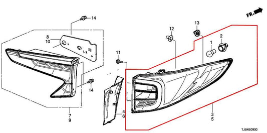 2019-2025 Acura RDX SH-AWD Rear Left Driver Side Tail Light Lamp 33550-TJB-A01 - Alshned Auto Parts