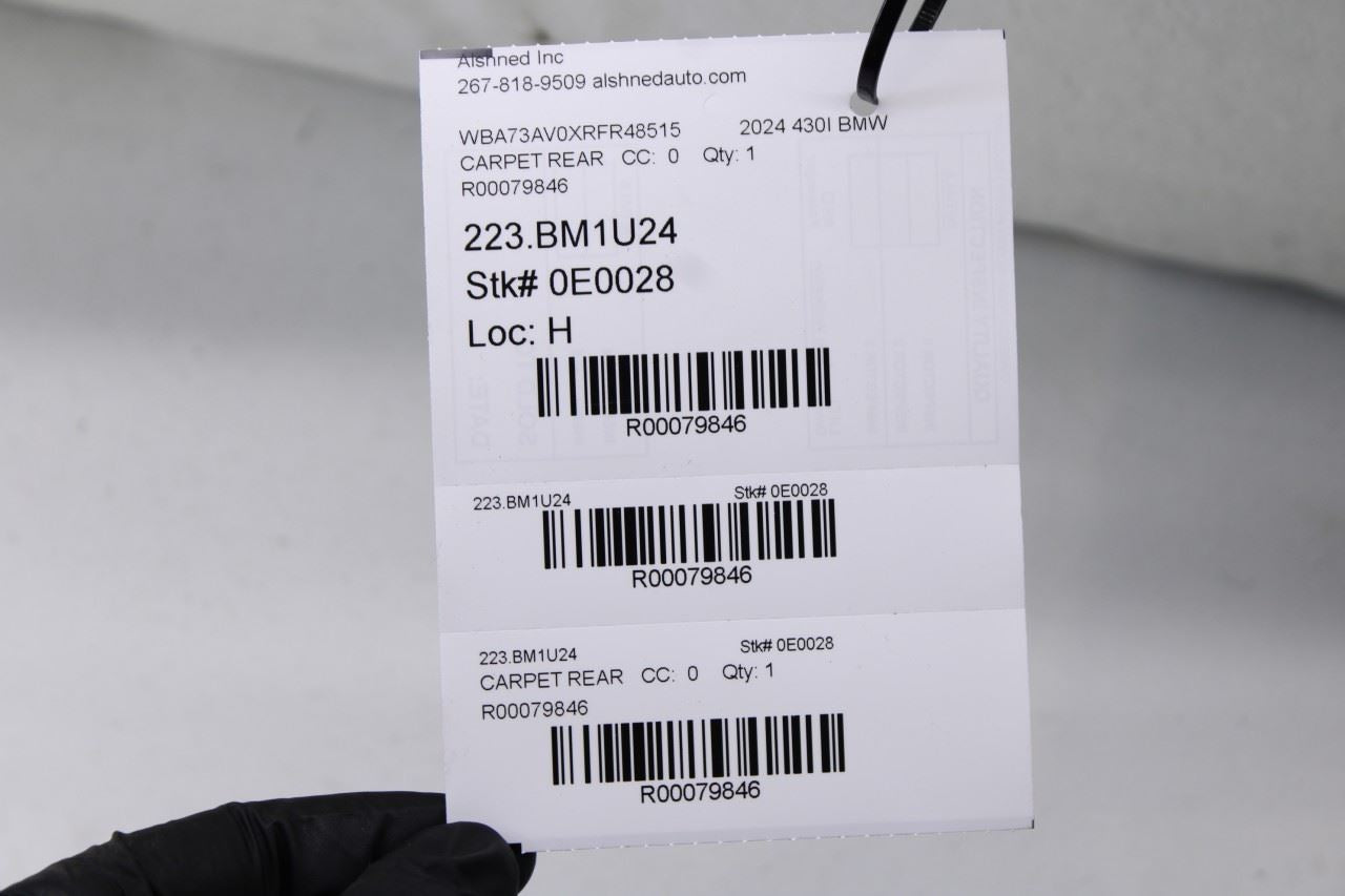 2022-25 BMW 430i xDrive Gran Coupe 2.0L Rear 2nd Row Interior Floor Carpet Liner - Alshned Auto Parts