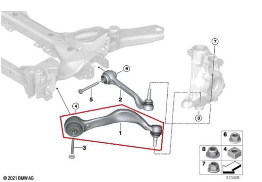 2023-25 BMW 430i Gran Coupe AWD Front Left Lower Control Arm 31106898535 *ReaD* - Alshned Auto Parts