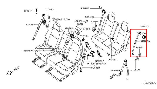 2014-20 Infiniti QX60 3.5L AWD Rear Driver Left Side 3rd Row Seat Belt Retractor - Alshned Auto Parts