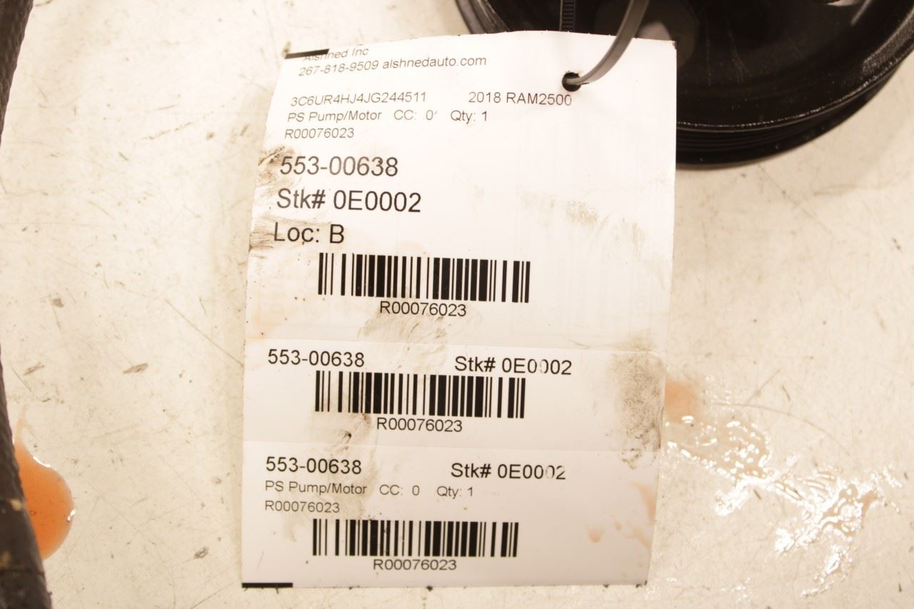 2011-2018 RAM 2500 Tradesman 6.4L 4x2 Power Steering Pump Assembly 68225509AB - Alshned Auto Parts