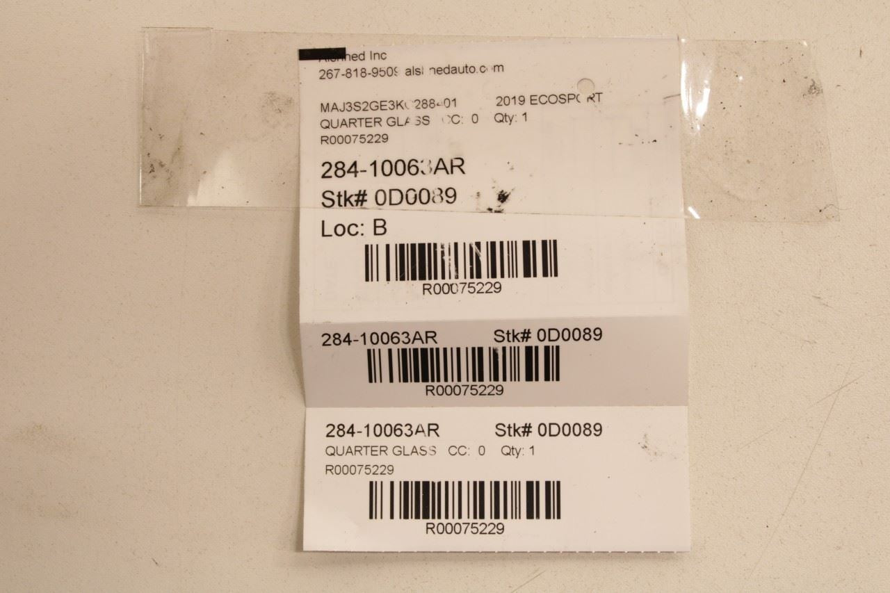 2018-2022 Ford Ecosport SE Rear Right Side Quarter Window Glass DN1Z-5829710-A - Alshned Auto Parts