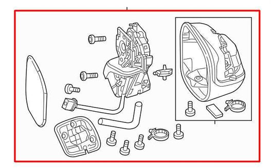 12-13 Honda Civic Hybrid Passenger Right Side Rear View Mirror 76208-TT1-305 OEM - Alshned Auto Parts