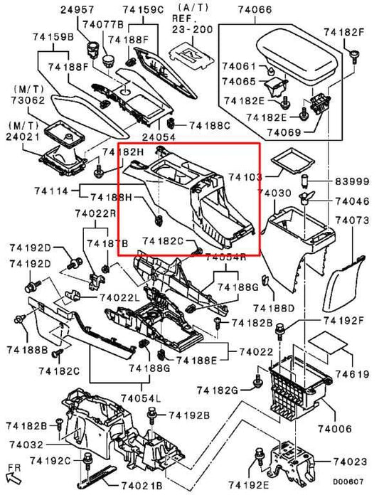 18-25 Mitsubishi Outlander Sport SE 4WD Center Console Base Panel w/ Cup Holder - Alshned Auto Parts