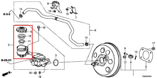 16-19 Acura ILX Brake Booster Master Cylinder Reservoir Tank Bottle 46100TV9A02 - Alshned Auto Parts