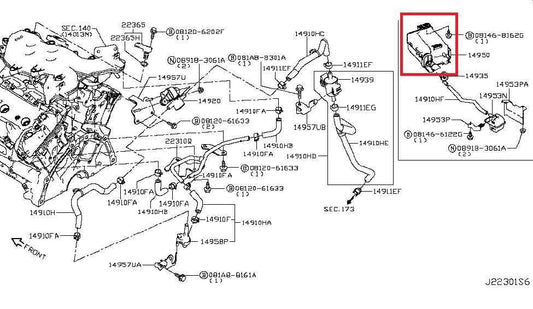 2016-2020 Infiniti Q50 Premium 3.0L Fuel Vapor Evaporative Emission Canister - Alshned Auto Parts