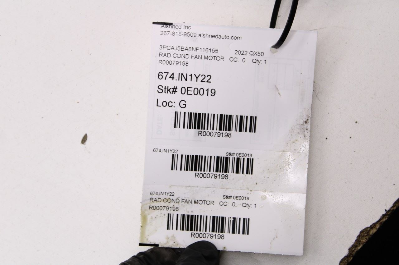 2019-25 Infiniti QX50 Luxe 2.0L Radiator Cooling Fan Motor Assembly 21481-5NA0A - Alshned Auto Parts