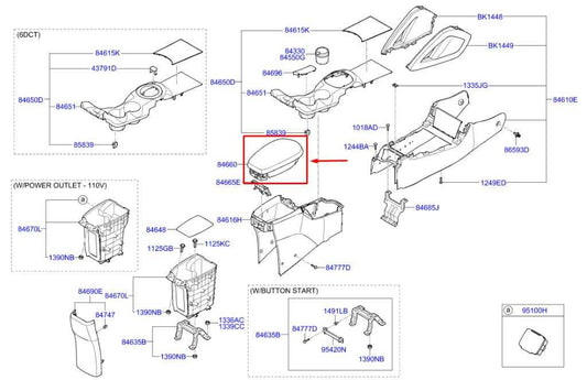 2011-2017 Hyundai Veloster Base Center Console Armrest Lid Cover 84660-2V000RY - Alshned Auto Parts
