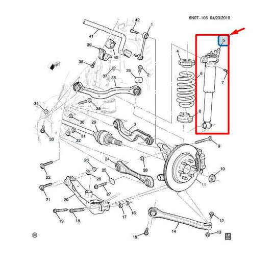 19-23 GMC Acadia SLT-1 AWD Rear RH or LH Side Shock Strut Absorber 84342538 OEM - Alshned Auto Parts