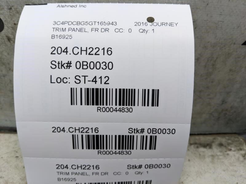 11-18 Dodge Journey Front Right Passenger Door Trim Panel 1QF201X9AG OEM *ReaD* - Alshned Auto Parts