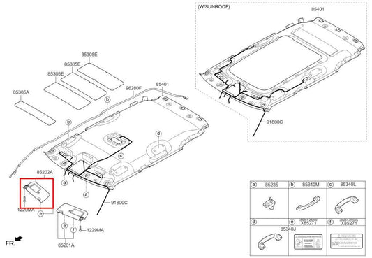 2014-19 Kia Soul+ 2.0L Front Passenger RH Side Sun Visor w/ Mirror 85220-B2240EQ - Alshned Auto Parts