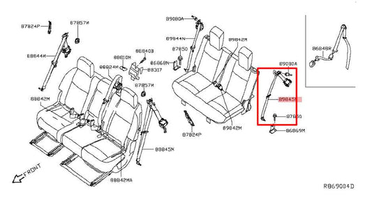 14-20 Nissan Pathfinder SV 3.5L Rear Driver LH Side 3rd Row Seat Belt Retractor - Alshned Auto Parts