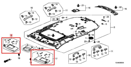 17-20 Acura MDX Advance Front Right and Left Sun Visor Set w/ Illuminated Mirror - Alshned Auto Parts