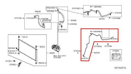 2015-20 Nissan Murano Platinum 3.5L Front Cooler AC Air Conditioning Liquid Line - Alshned Auto Parts