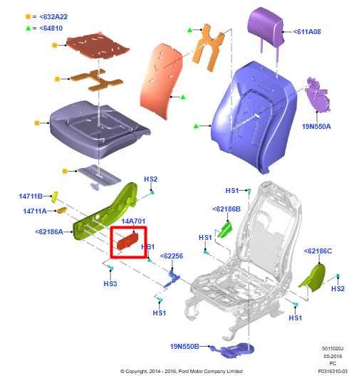 2015-20 Ford F150 Super Cab Lariat Front RH Power Seat Adjustment Control Switch - Alshned Auto Parts