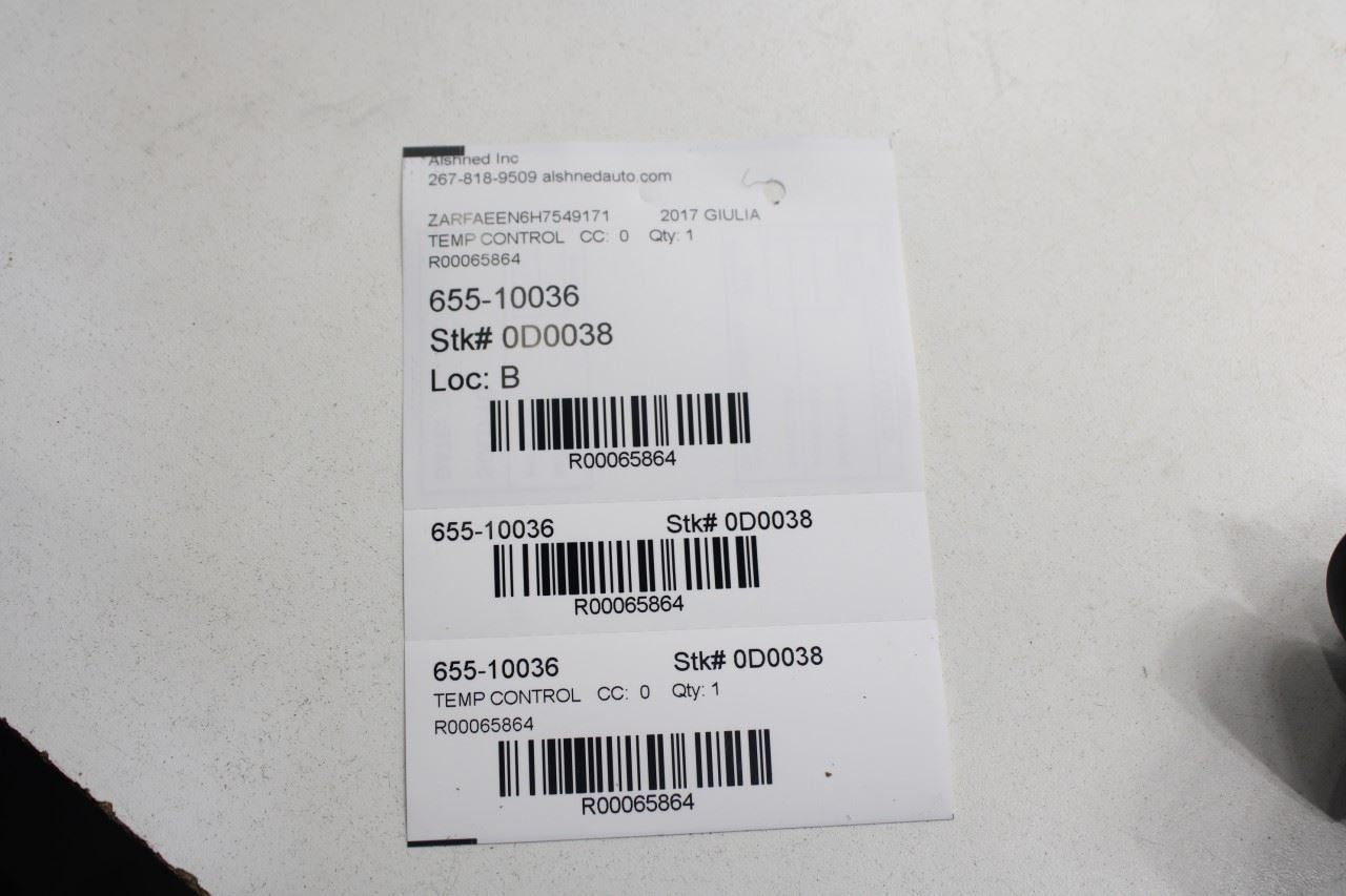 17-19 Alfa Romeo Giulia Ti AWD AC Heater Temperature Climate Control 01561303480 - Alshned Auto Parts