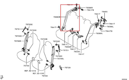 11-25 Mitsubishi Outlander Sport SE Rear Right Side 2nd Row Seat Belt Retractor - Alshned Auto Parts