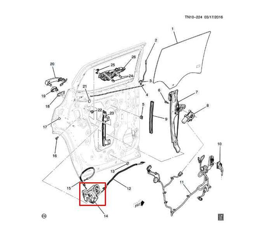 2017-2023 GMC Acadia SLT-1 Rear Left Side Door Lock Latch Actuator 13546570 OEM - Alshned Auto Parts