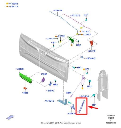 2015-20 Ford F150 Platinum Rear RH Tailgate Lift Support Strut FL34-99444A18-AD - Alshned Auto Parts