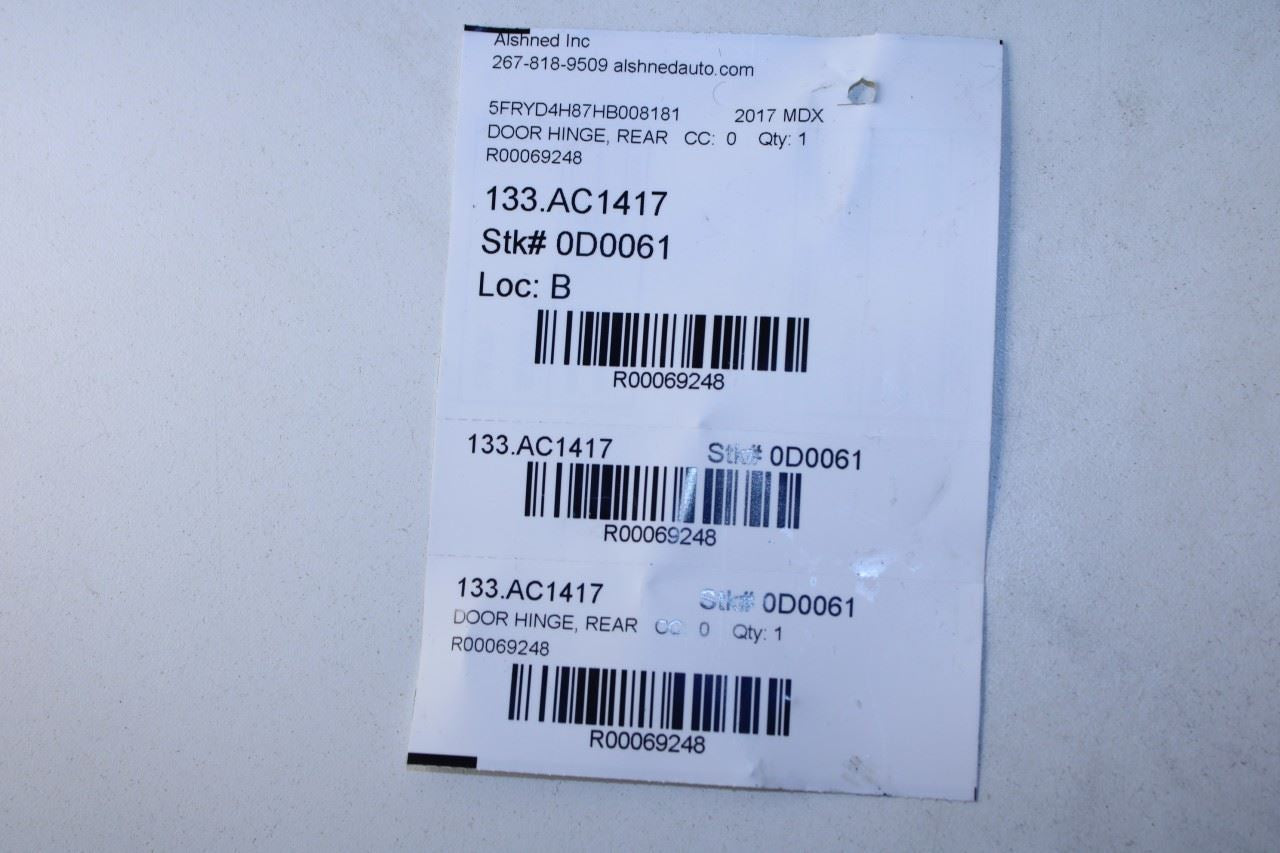 2014-20 Acura MDX Advance Rear Left Driver Side Door Hinge Upper and Lower Pair - Alshned Auto Parts