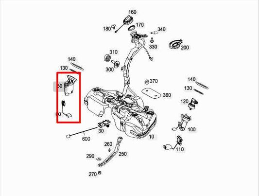 2012-15 Mercedes-Benz C250 1.8L Fuel Gas In Tank Pump Assembly 204-470-02-94 OEM - Alshned Auto Parts