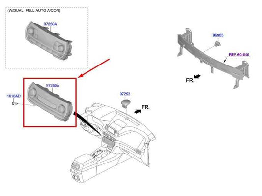 2019-2020 Hyundai Santa Fe AC Heater Temperature Climate Control 97250-S2AA0-UMB - Alshned Auto Parts