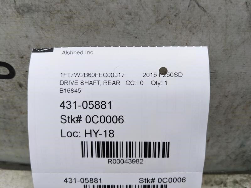 2012-2016 Ford F250SD 4WD Rear Drive Shaft 156'' WB BC34-4602-FCA OEM - Alshned Auto Parts