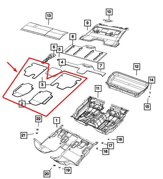 17-20 Chrysler Pacifica Front and Rear Floor Carpet Liner Mats 5RY12DX9AC *ReaD* - Alshned Auto Parts