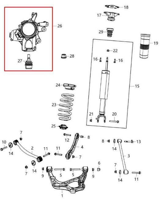 2016-22 Jeep Grand Cherokee Summit Rear Right Passenger Side Spindle Knuckle Hub - Alshned Auto Parts